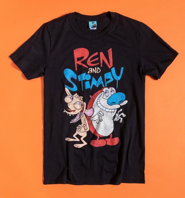 Men's Nickelodeon Ren And Stimpy Black T-Shirt