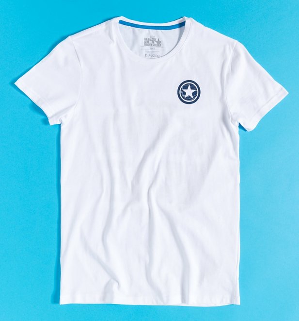 Men's Off White The Winter Soldier T-Shirt with Back Print from Difuzed Men's Off White The Winter Soldier T-Shirt with Back Print from Difuzed