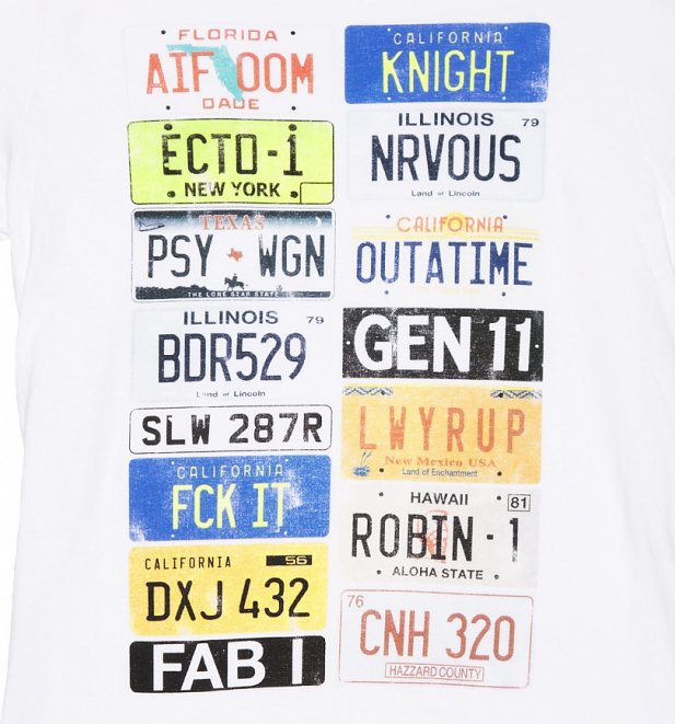 Men's Old School Number Plates Retro Ringer T-Shirt Men's Old School Number Plates Retro Ringer T-Shirt