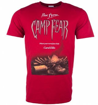 Men's Point Horror Inspired Camp Fear Cardinal Red T-Shirt Men's Point Horror Inspired Camp Fear Cardinal Red T-Shirt