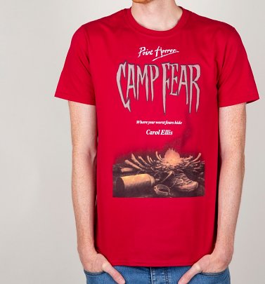 Men's Point Horror Camp Fear Cardinal Red T-Shirt Men's Point Horror Camp Fear Cardinal Red T-Shirt