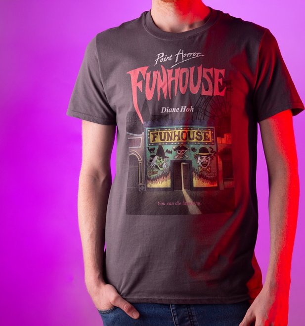 Men's Point Horror Funhouse Charcoal T-Shirt Men's Point Horror Funhouse Charcoal T-Shirt