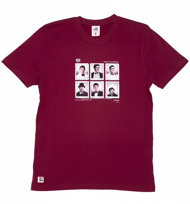 Men's Red Agents' And Villains Ball James Bond T-Shirt from Chunk Men's Red Agents' And Villains Ball James Bond T-Shirt from Chunk