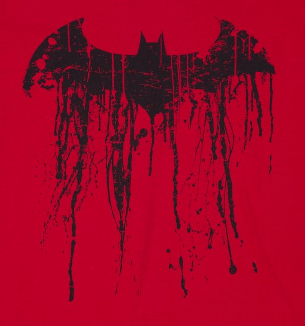 Men's Red Batman Graffiti Logo T-Shirt Men's Red Batman Graffiti Logo T-Shirt