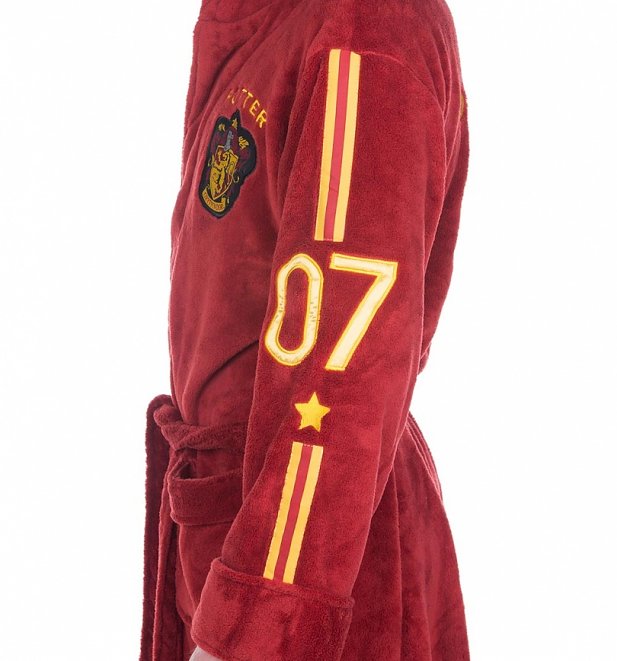 Men's Red Harry Potter Quidditch Hooded Dressing Gown Men's Red Harry Potter Quidditch Hooded Dressing Gown