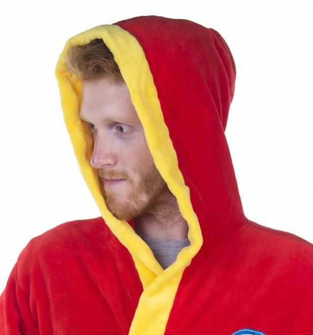 Men's Red Marvel Comics Iron Man Hooded Dressing Gown Men's Red Marvel Comics Iron Man Hooded Dressing Gown