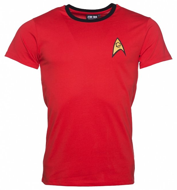 Scotty Star Trek Herren Ringer T-Shirt, Rot