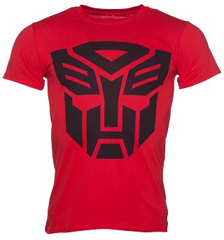 Men's Red Transformers Autobot Shield T-Shirt Men's Red Transformers Autobot Shield T-Shirt