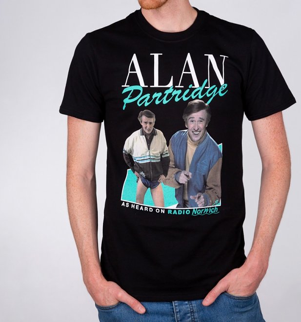 Men's Retro Alan Partridge Black T-Shirt