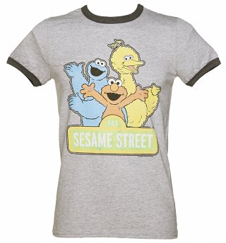 Men's Sesame Street Classic Logo Ringer T-Shirt Men's Sesame Street Classic Logo Ringer T-Shirt