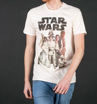 Men's Star Wars Group Shot Natural T-Shirt Men's Star Wars Group Shot Natural T-Shirt