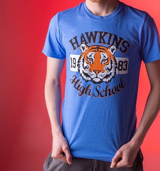 Men's Stranger Things Inspired Hawkins High School Heather Royal T-Shirt Men's Stranger Things Inspired Hawkins High School Heather Royal T-Shirt