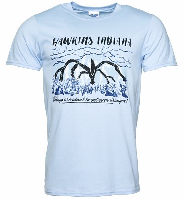 Men's Stranger Things Inspired Shadow Monster Light Blue T-Shirt Men's Stranger Things Inspired Shadow Monster Light Blue T-Shirt