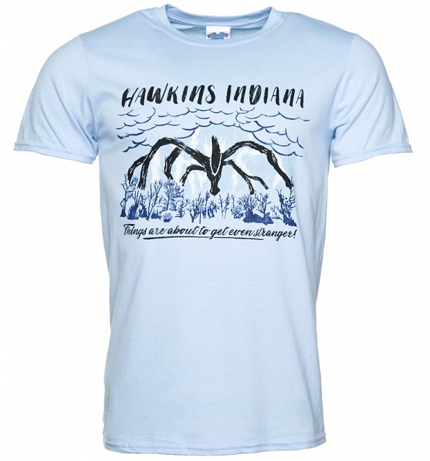 Men's Stranger Things Inspired Shadow Monster Light Blue T-Shirt Men's Stranger Things Inspired Shadow Monster Light Blue T-Shirt