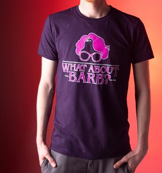 Men's Stranger Things Inspired What About Barb Blackberry T-Shirt Men's Stranger Things Inspired What About Barb Blackberry T-Shirt