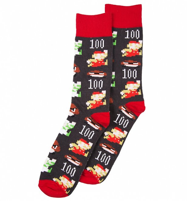 Men's Super Mario Brothers Pixel Characters Socks Men's Super Mario Brothers Pixel Characters Socks