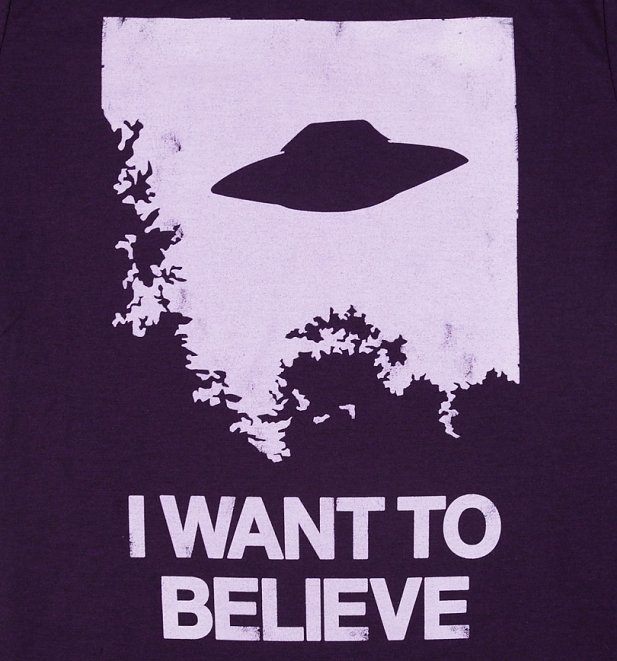 Men's The X-Files Inspired I Want To Believe Blackberry T-Shirt Men's The X-Files Inspired I Want To Believe Blackberry T-Shirt