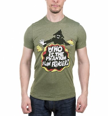 Men's Tiswas Phantom Flan Flinger Heather Green T-Shirt Men's Tiswas Phantom Flan Flinger Heather Green T-Shirt