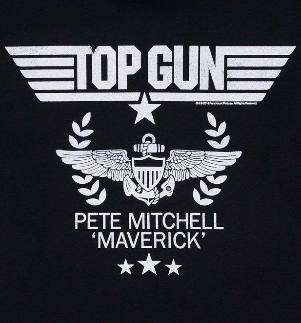 Men's Top Gun Pete Mitchell Maverick Black T-Shirt Men's Top Gun Pete Mitchell Maverick Black T-Shirt