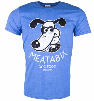 Men's Wallace And Gromit Meatabix Dog Food Heather Blue T-Shirt Men's Wallace And Gromit Meatabix Dog Food Heather Blue T-Shirt