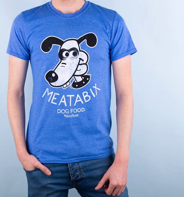 Wallace And Gromit Meatabix Dog Food Heather Blue T-Shirt