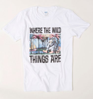 Men's Where The Wild Things Are Book Cover Ecru T-Shirt Men's Where The Wild Things Are Book Cover Ecru T-Shirt