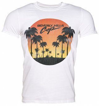 Men's White Beverly Hills Cop Sunset T-Shirt Men's White Beverly Hills Cop Sunset T-Shirt