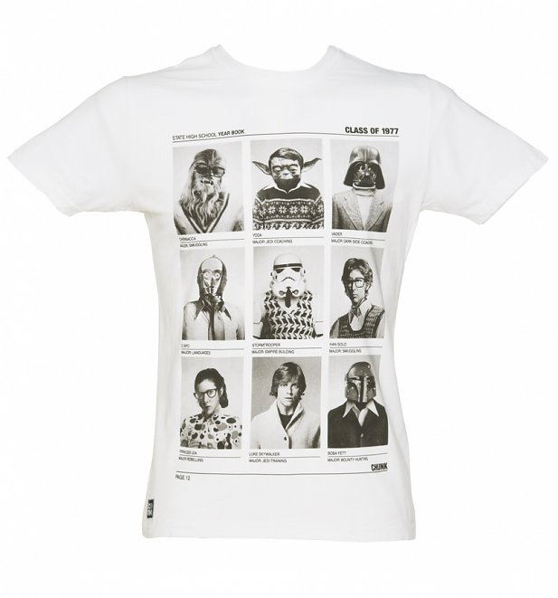Men's White Class Of 77 Star Wars T-Shirt from Chunk Men's White Class Of 77 Star Wars T-Shirt from Chunk