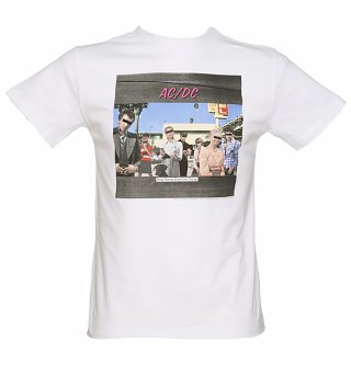 Men's White Dirty Deeds Album Cover T-Shirt from Amplified Men's White Dirty Deeds Album Cover T-Shirt from Amplified