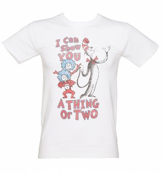 Men's White Dr Seuss Thing Or Two T-Shirt Men's White Dr Seuss Thing Or Two T-Shirt