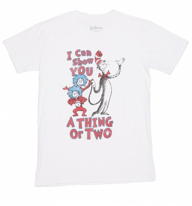 Men's White Dr Seuss Thing Or Two T-Shirt Men's White Dr Seuss Thing Or Two T-Shirt