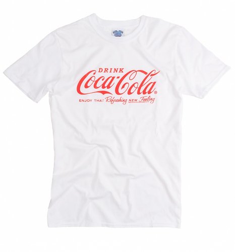 Men's White Drink Coca-Cola Logo T-Shirt Men's White Drink Coca-Cola Logo T-Shirt