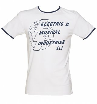 Men's White EMI Records Ringer T-Shirt from Worn By Men's White EMI Records Ringer T-Shirt from Worn By