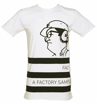 Men's White Factory Records Long Line T-Shirt from Worn By Men's White Factory Records Long Line T-Shirt from Worn By