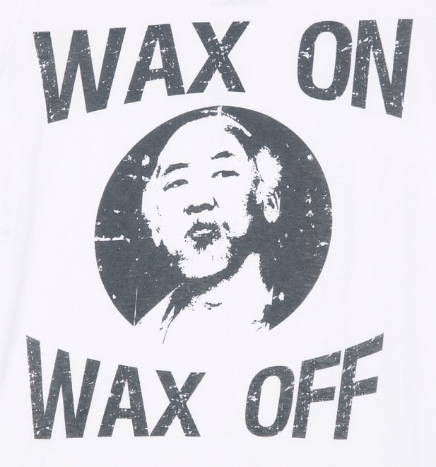 Men's White Karate Kid Wax On Wax Off T-Shirt