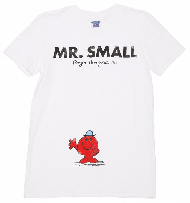 Men's White Mr Small Mr Men T-Shirt Men's White Mr Small Mr Men T-Shirt
