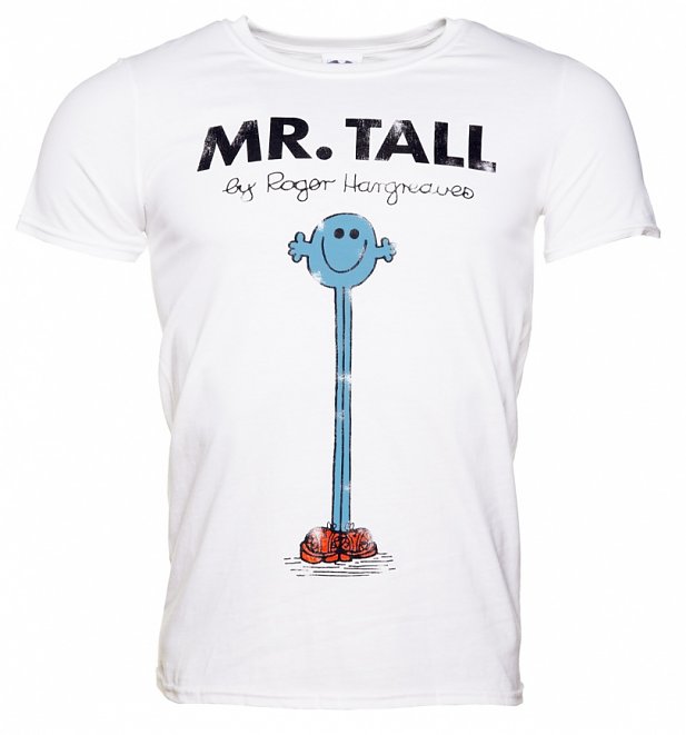 Men's White Mr Tall Mr Men T-Shirt Men's White Mr Tall Mr Men T-Shirt