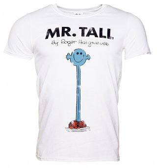 Men's White Mr Tall Mr Men T-Shirt Men's White Mr Tall Mr Men T-Shirt