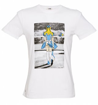 Men's White Pin Up Mash Up T-Shirt from Chunk Men's White Pin Up Mash Up T-Shirt from Chunk