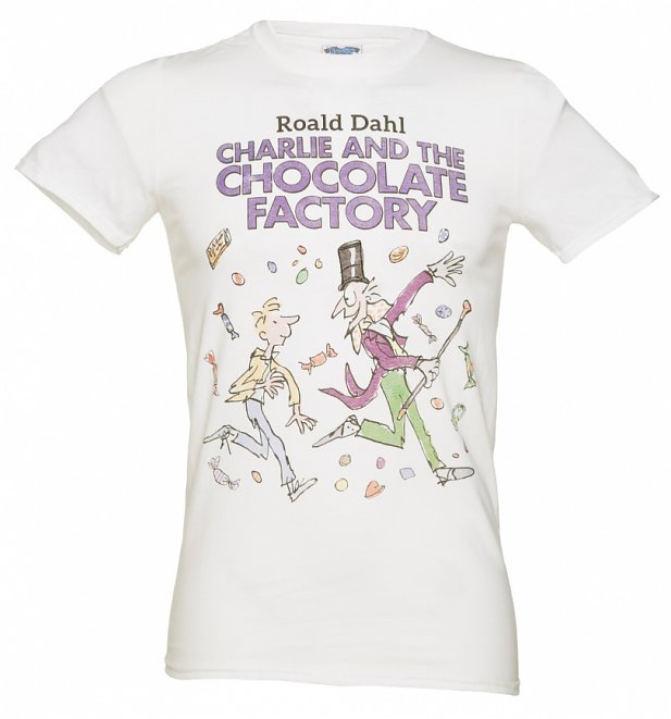 Men's White Roald Dahl Charlie and the Chocolate Factory T-Shirt Men's White Roald Dahl Charlie and the Chocolate Factory T-Shirt