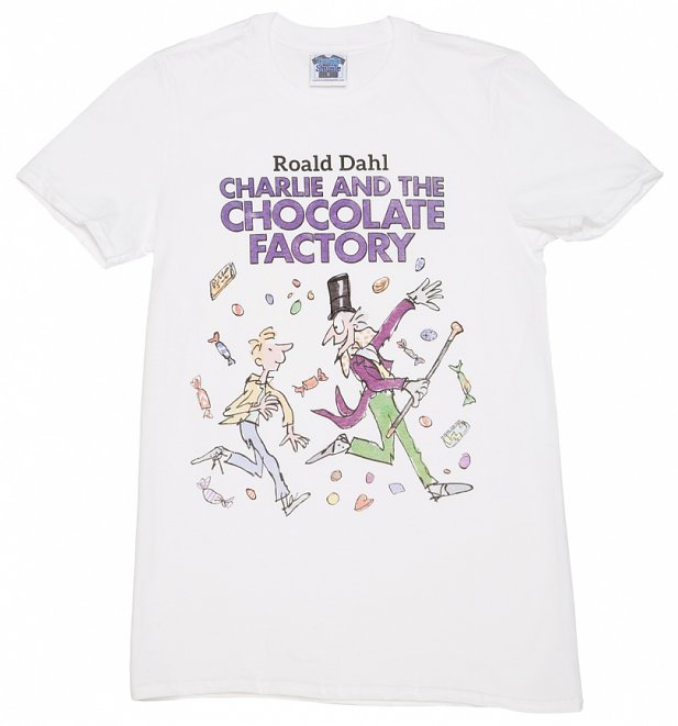 Men's White Roald Dahl Charlie and the Chocolate Factory T-Shirt Men's White Roald Dahl Charlie and the Chocolate Factory T-Shirt