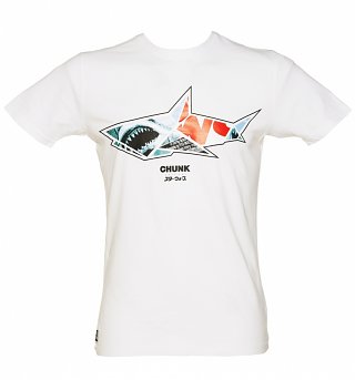 Men's White Shark Origami T-Shirt from Chunk Men's White Shark Origami T-Shirt from Chunk