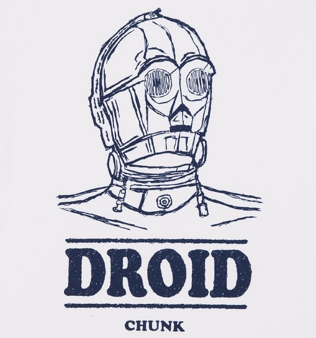 Mens White Star Wars C 3PO Droid T Shirt from Chunk Mens White Star Wars C 3PO Droid T Shirt from Chunk