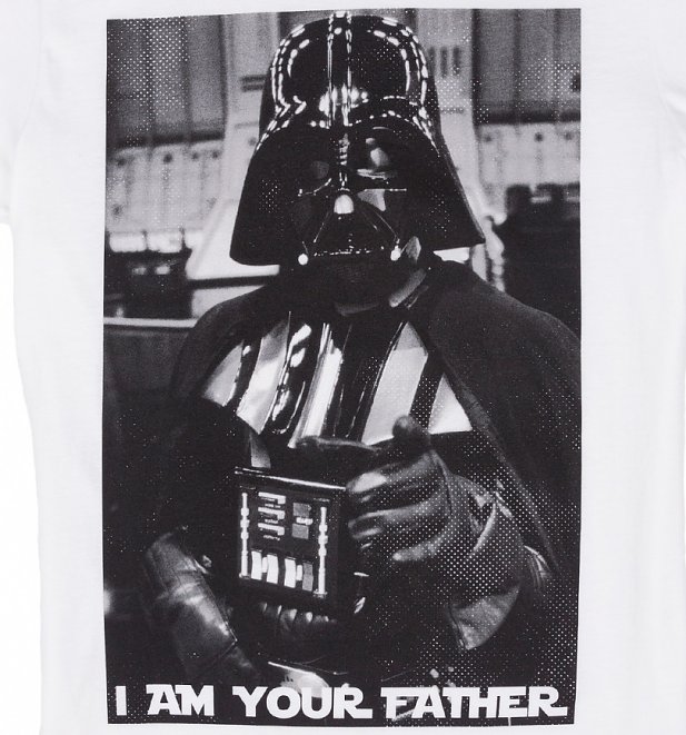 Men's White Star Wars Darth Vader I Am Your Father T-Shirt Men's White Star Wars Darth Vader I Am Your Father T-Shirt