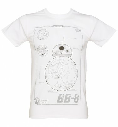 Men's White Star Wars Episode VII The Force Awakens BB-8 Tech T-Shirt Men's White Star Wars Episode VII The Force Awakens BB-8 Tech T-Shirt