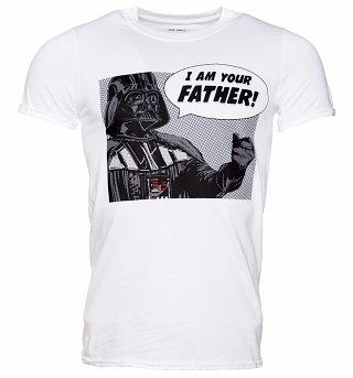 Men's White Star Wars I Am Your Father Darth Vader T-Shirt Men's White Star Wars I Am Your Father Darth Vader T-Shirt