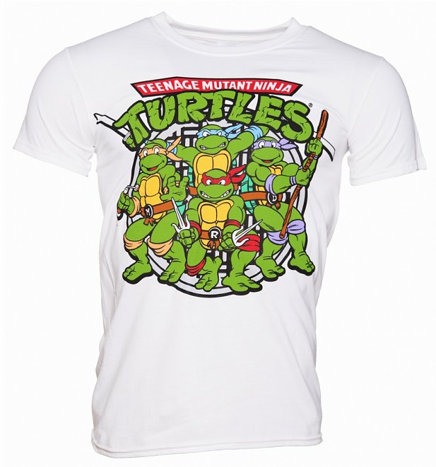 Men's White Teenage Mutant Ninja Turtles Group T-Shirt Men's White Teenage Mutant Ninja Turtles Group T-Shirt