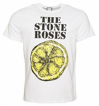 Men's White The Stone Roses Lemon T-Shirt from Amplified Men's White The Stone Roses Lemon T-Shirt from Amplified