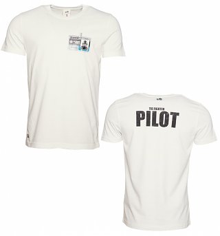 Men's White Tie Fighter Pilot Star Wars T-Shirt from Chunk Men's White Tie Fighter Pilot Star Wars T-Shirt from Chunk