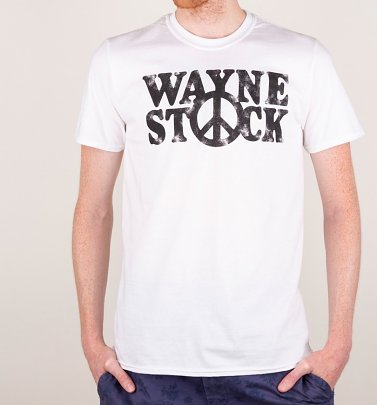 Men's White Wayne's World Inspired Waynestock T-Shirt Men's White Wayne's World Inspired Waynestock T-Shirt